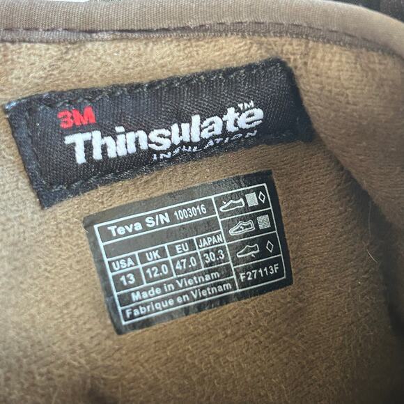 Teva boots men’s size 13 olive green military work boot lace up Thinsulate - Picture 14 of 15